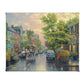 Charleston, Sunset on Rainbow Row - 8" x 10" Gallery Wrapped Canvas