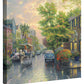 Charleston, Sunset on Rainbow Row - 14" x 14" Gallery Wrapped Canvas