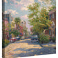 Rainbow Row, Charleston - 14" x 14" Gallery Wrapped Canvas