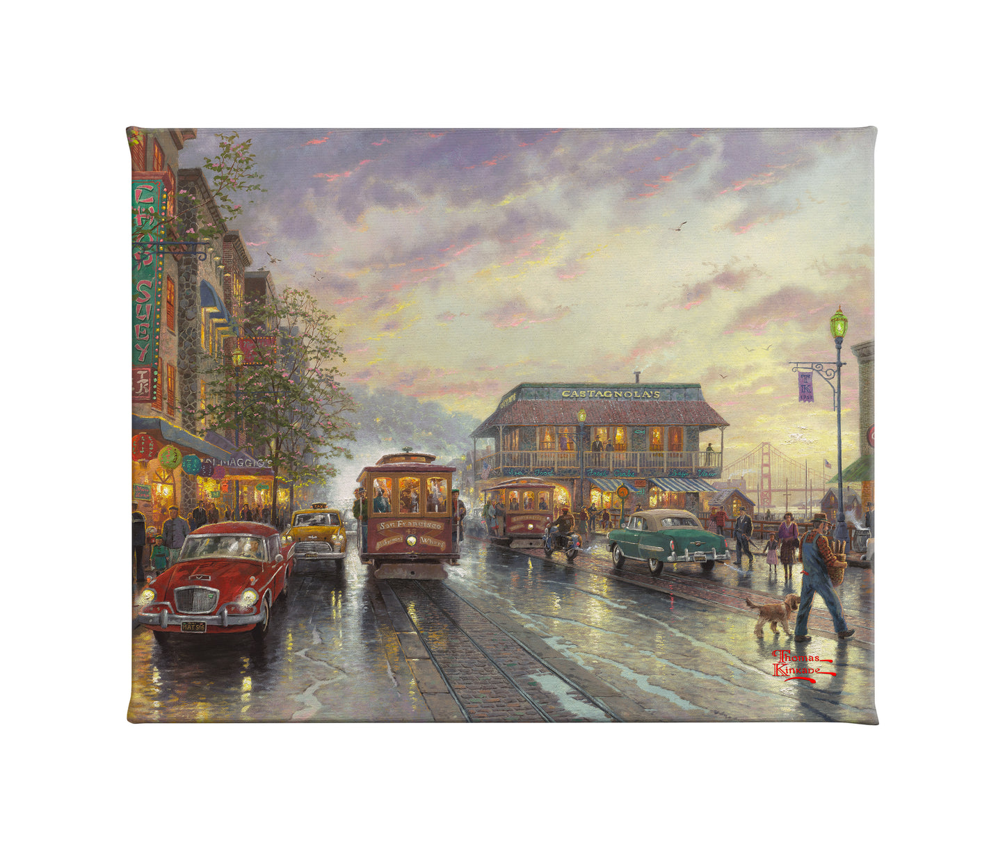 City by the Bay, Sunset on Fisherman's Wharf, San Francisco - 8" x 10" Gallery Wrapped Canvas