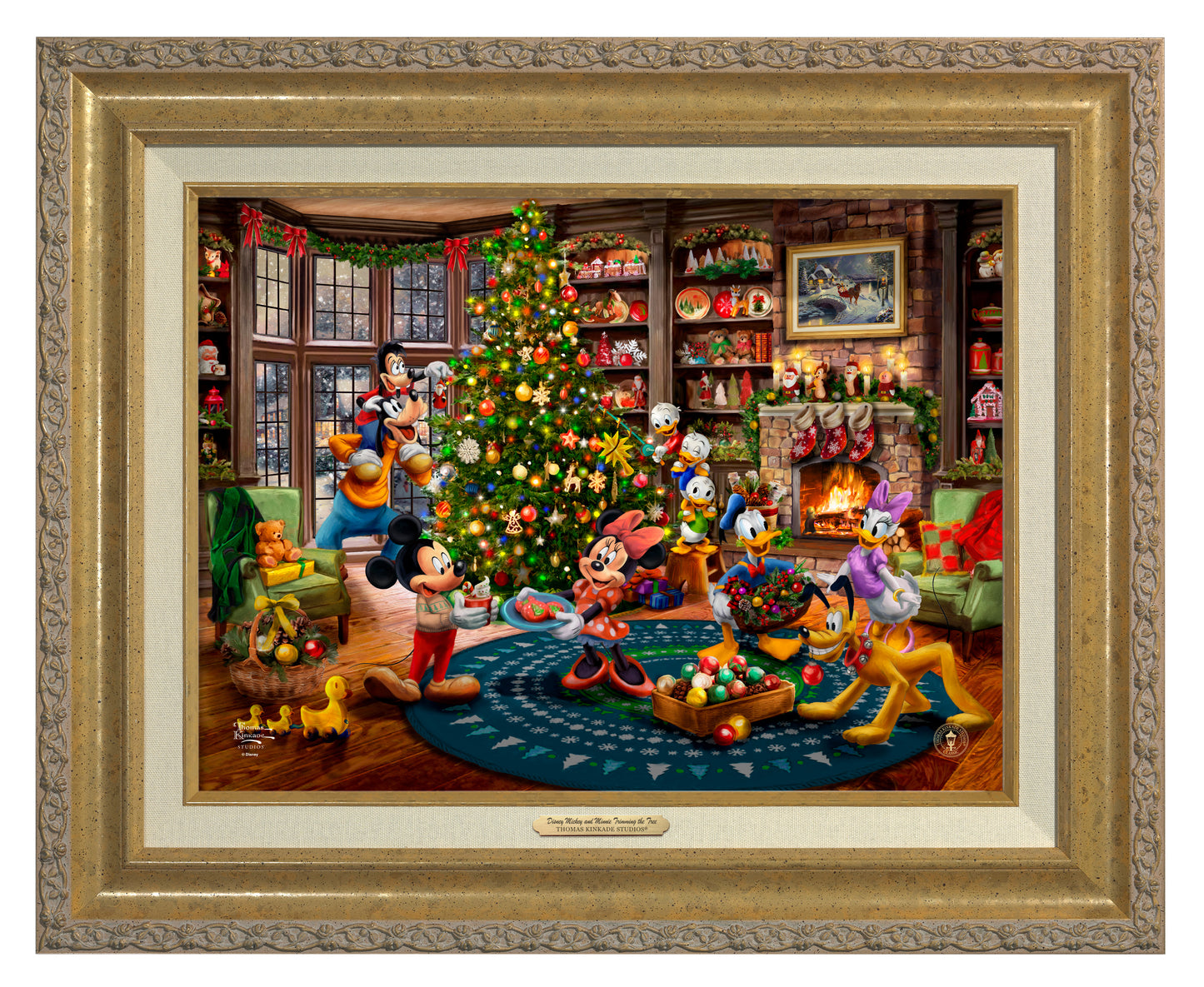 Disney Mickey and Minnie Trimming the Tree - Canvas Classics