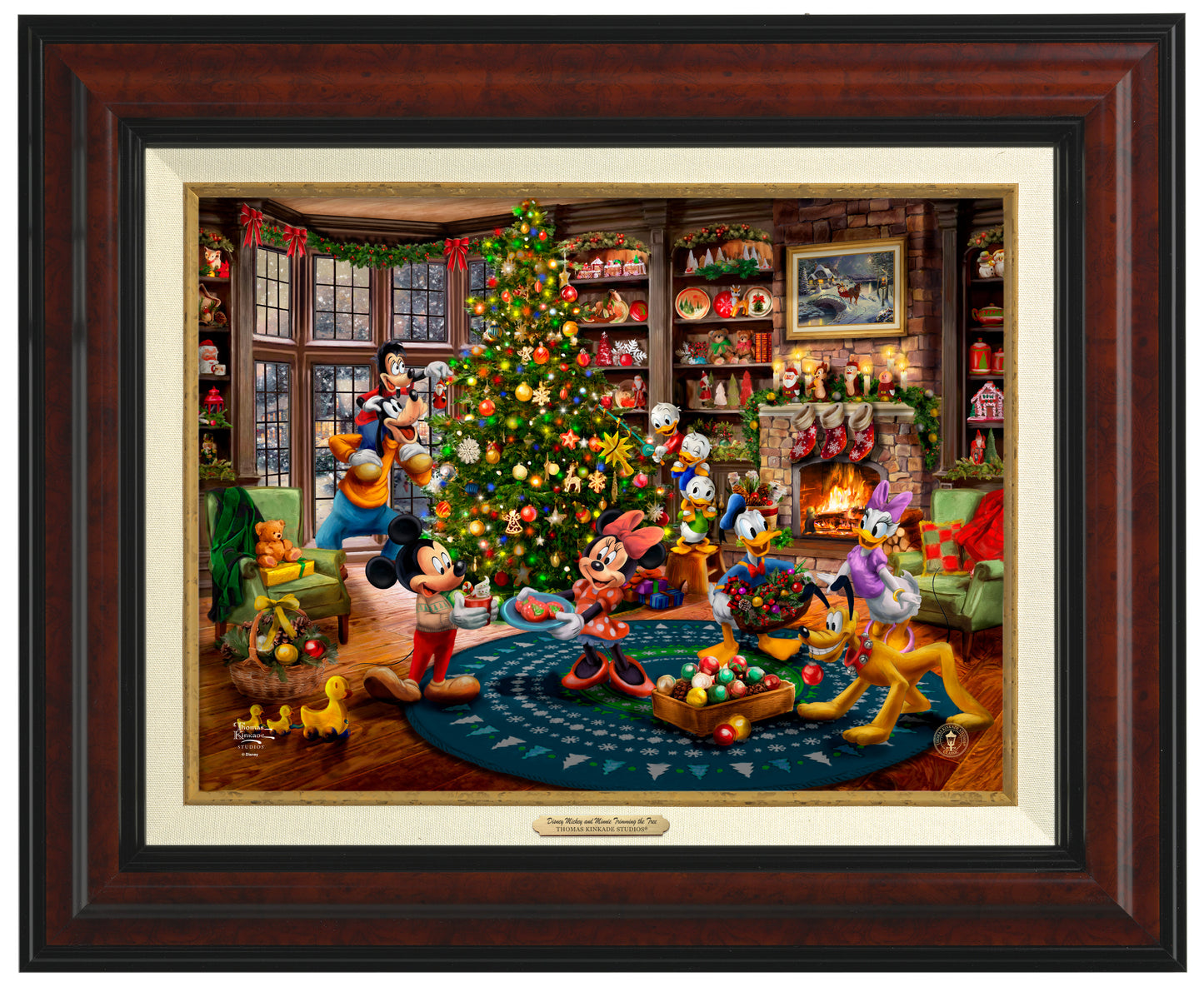 Disney Mickey and Minnie Trimming the Tree - Canvas Classics
