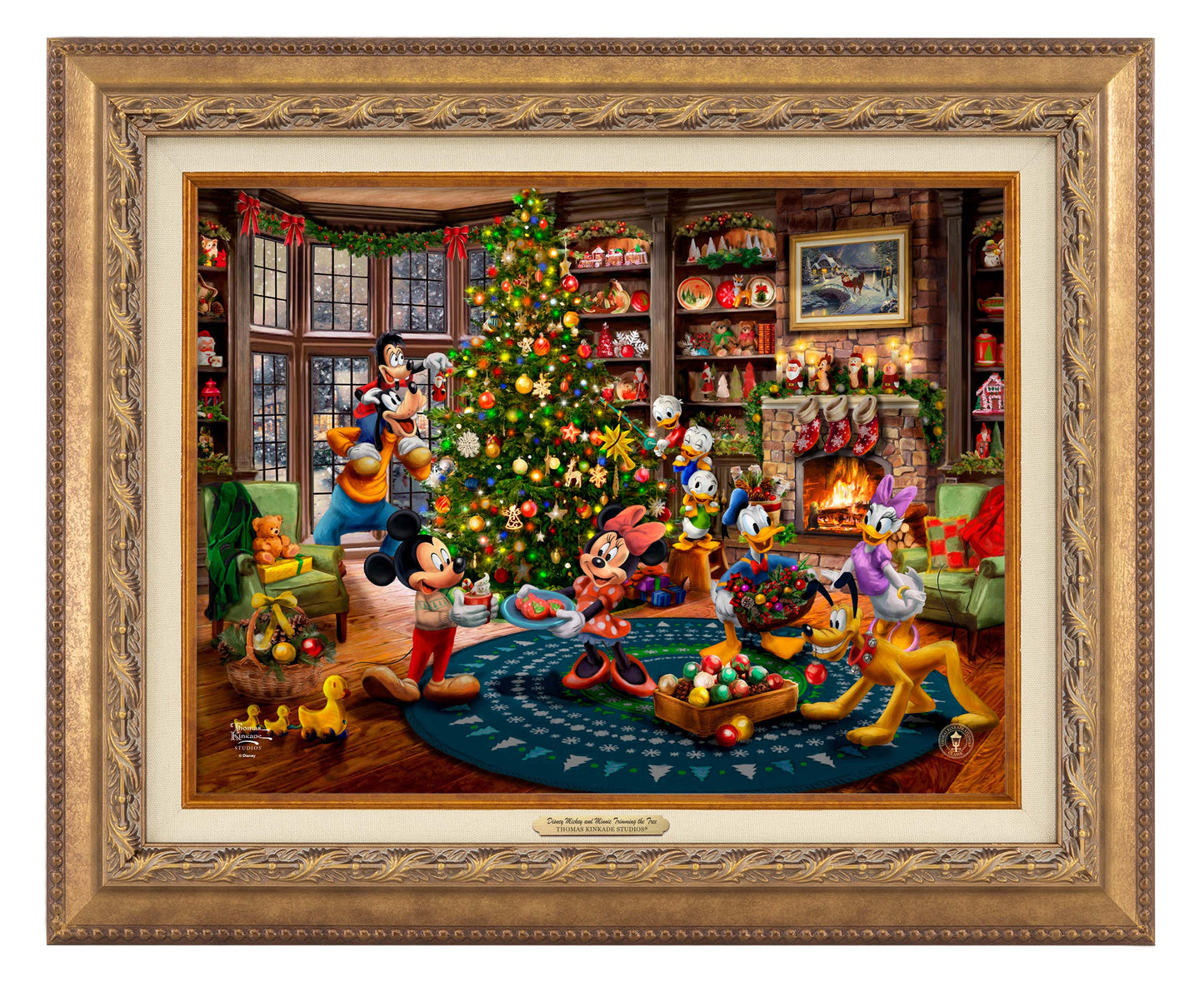 Disney Mickey and Minnie Trimming the Tree - Canvas Classics