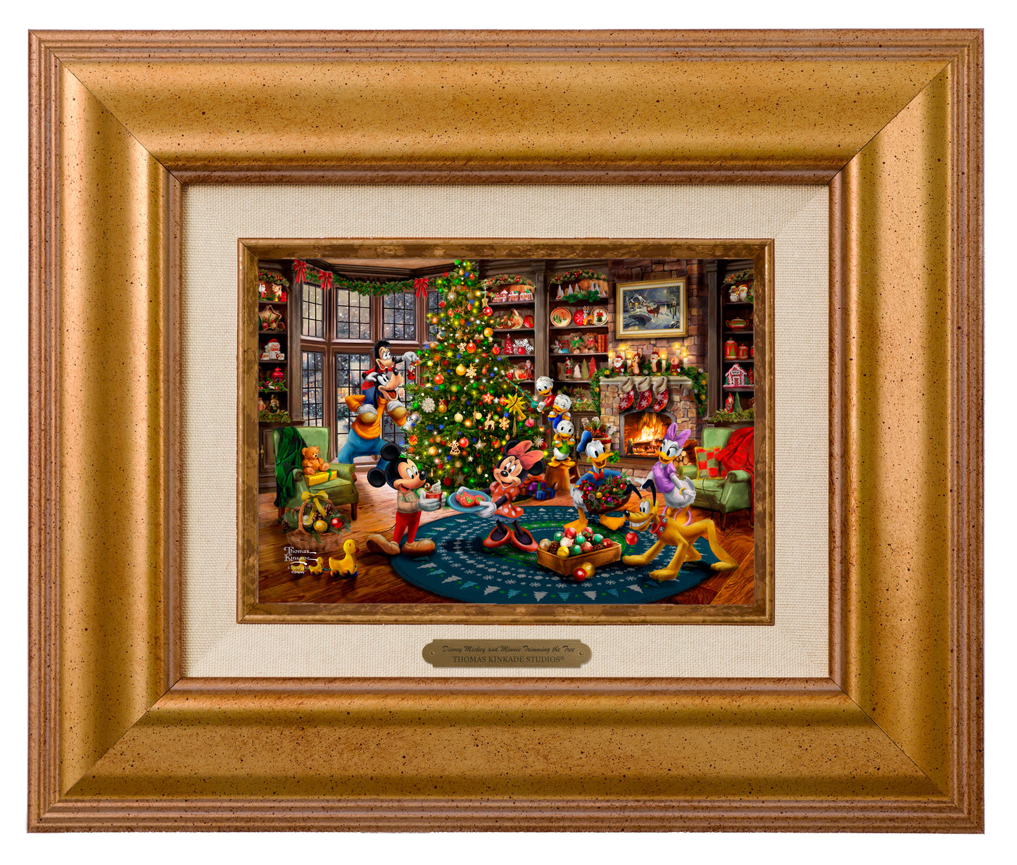 Disney Mickey and Minnie Trimming the Tree - Brushworks