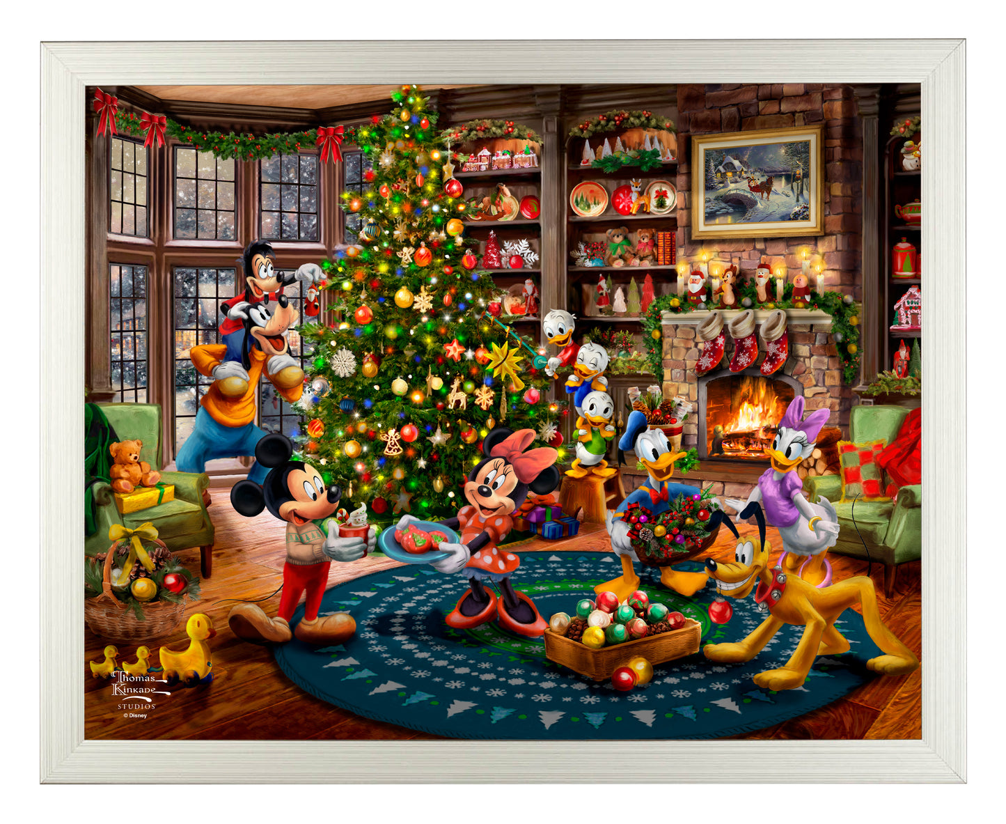 Disney Mickey and Minnie Trimming the Tree - Art Prints