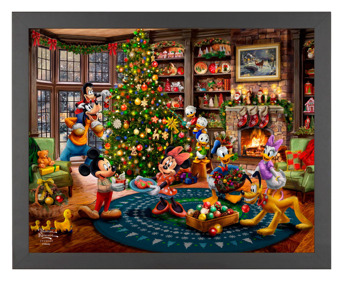 Disney Mickey and Minnie Trimming the Tree - Art Prints