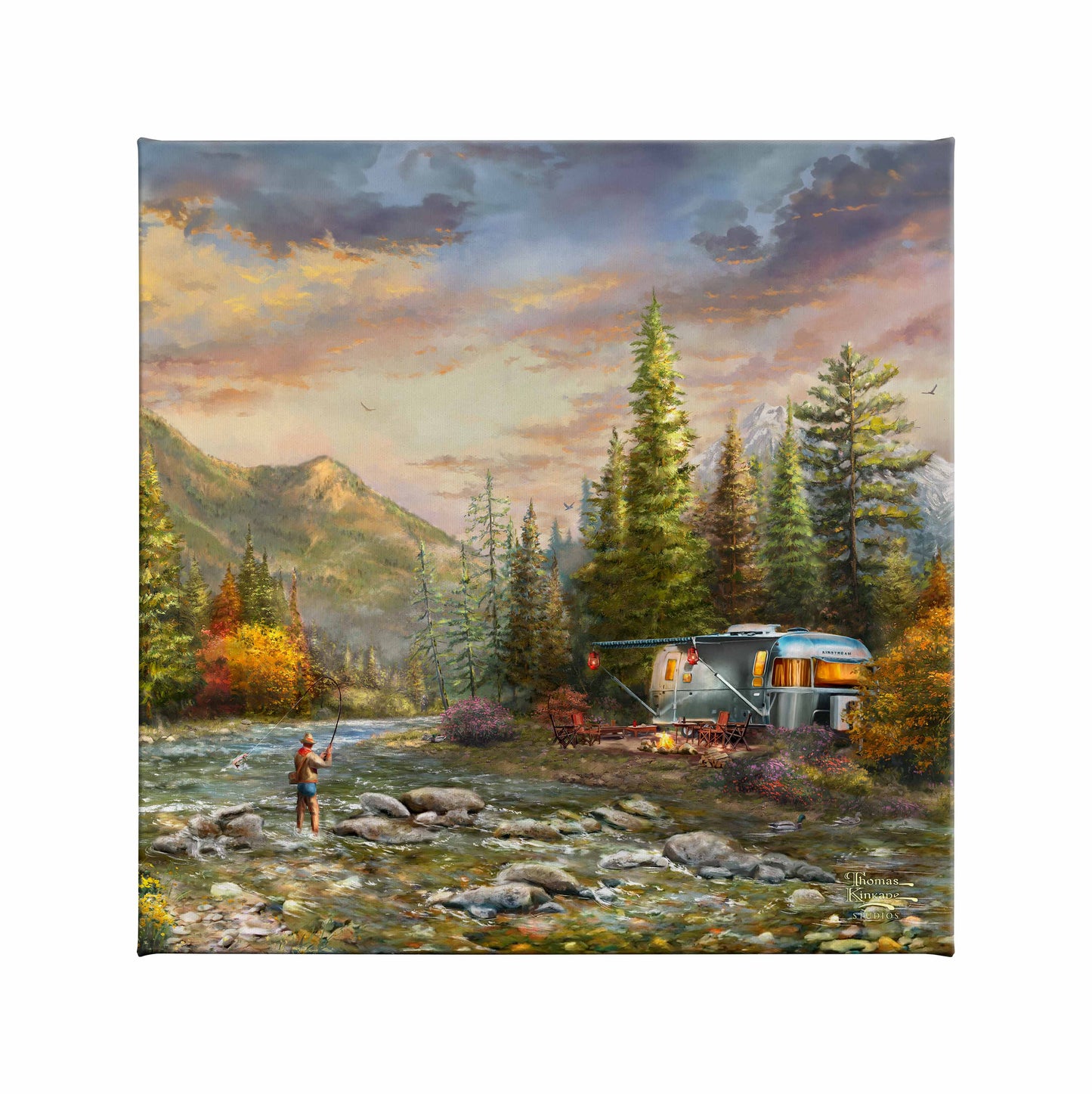 Living the Dream AirstreamÂ® I - 14" x 14" Gallery Wrapped Canvas