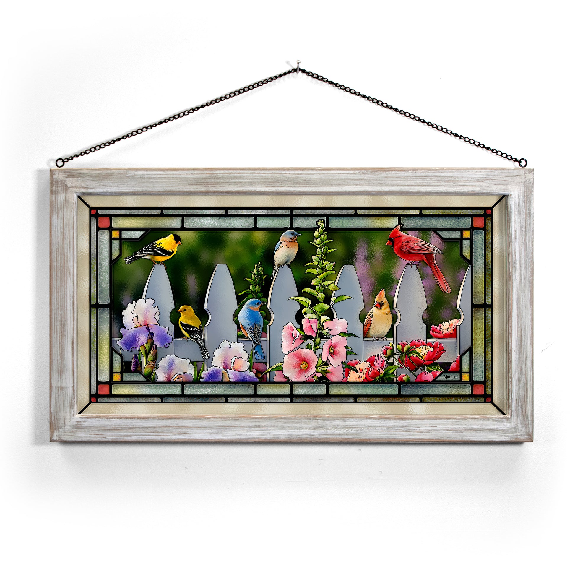 Framed flowers and birds