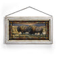 Framed painting of two Bisons