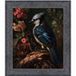 Elegance in Bloom - Blue Jay Amongst Flora - Limited Edition Canvas