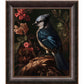 Elegance in Bloom - Blue Jay Amongst Flora - Limited Edition Canvas