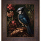 Elegance in Bloom - Blue Jay Amongst Flora - Limited Edition Canvas