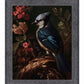 Elegance in Bloom - Blue Jay Amongst Flora - Limited Edition Canvas