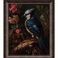 Elegance in Bloom - Blue Jay Amongst Flora - Limited Edition Canvas