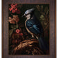 Elegance in Bloom - Blue Jay Amongst Flora - Limited Edition Canvas
