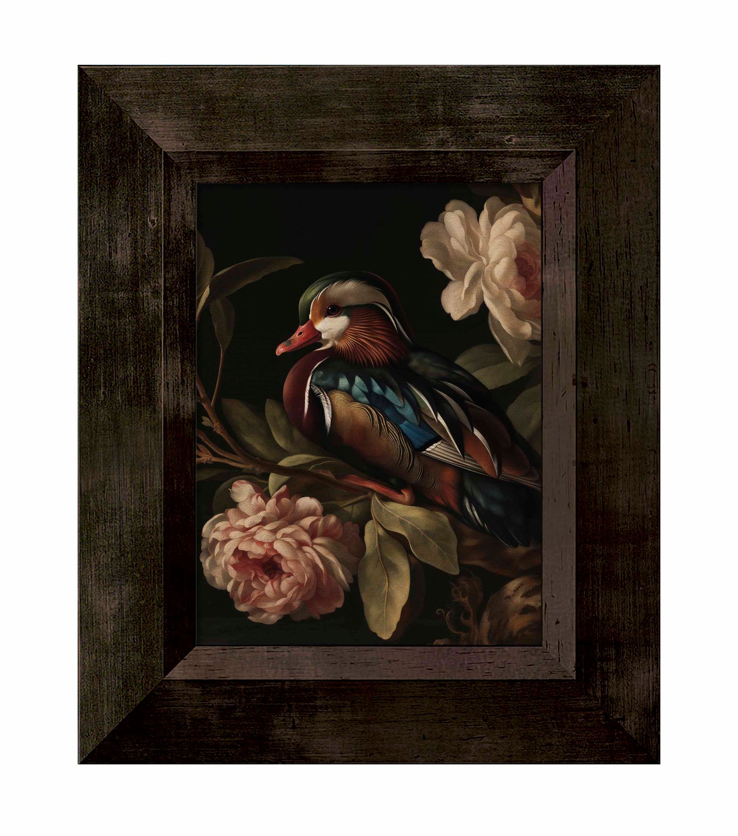Opulent Harmony - Wood Duck with Blossoms - Limited Edition Canvas
