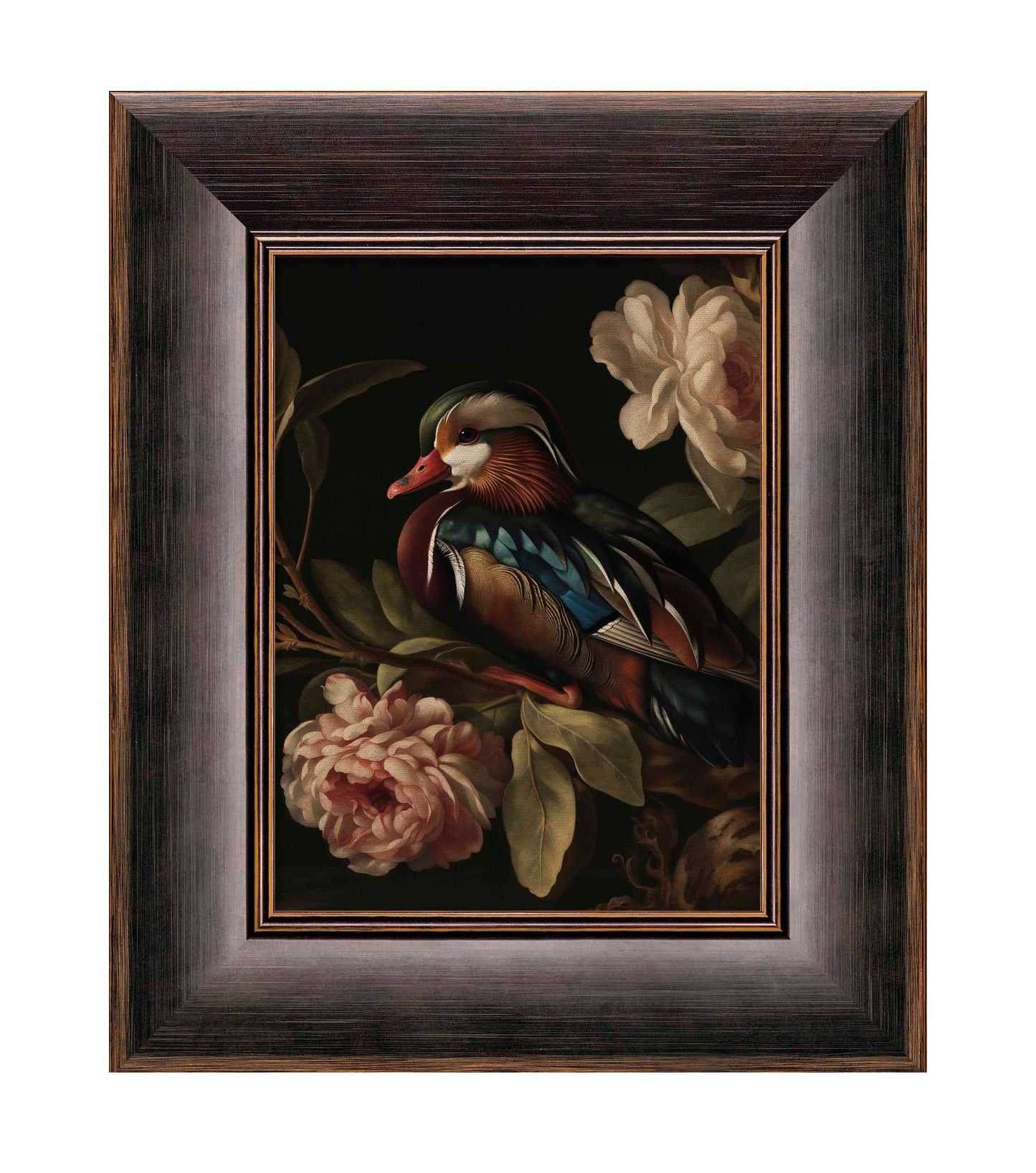 Opulent Harmony - Wood Duck with Blossoms - Limited Edition Canvas