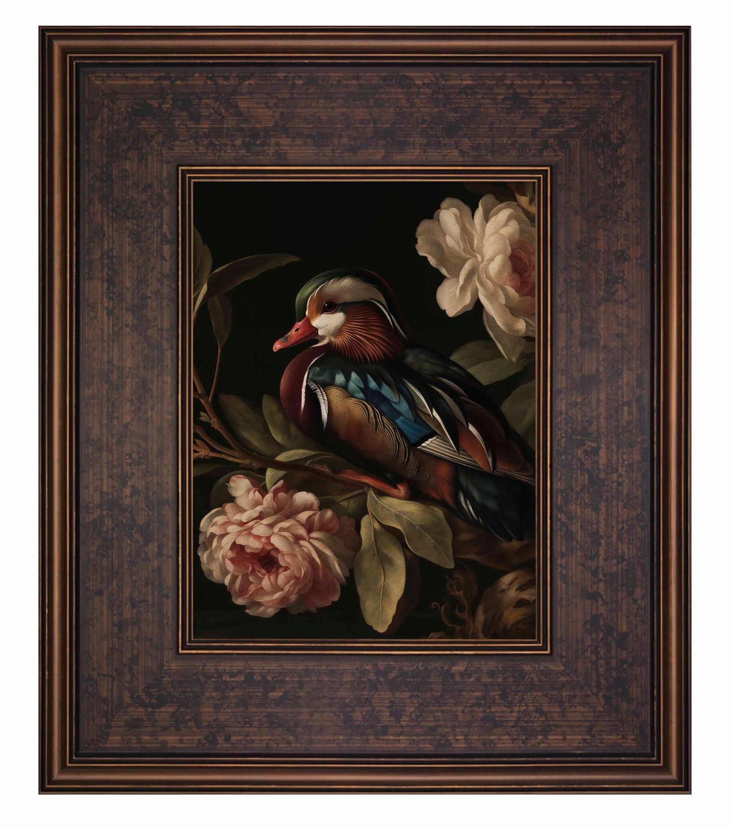 Opulent Harmony - Wood Duck with Blossoms - Limited Edition Canvas