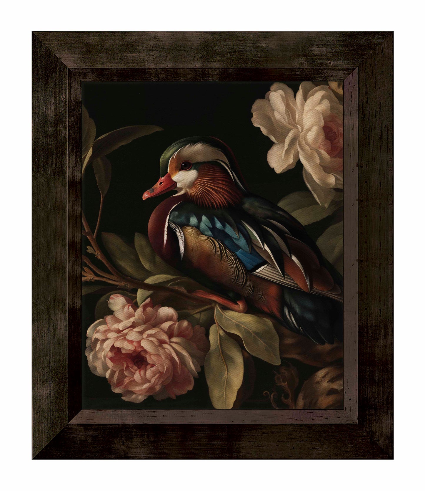 Opulent Harmony - Wood Duck with Blossoms - Limited Edition Canvas
