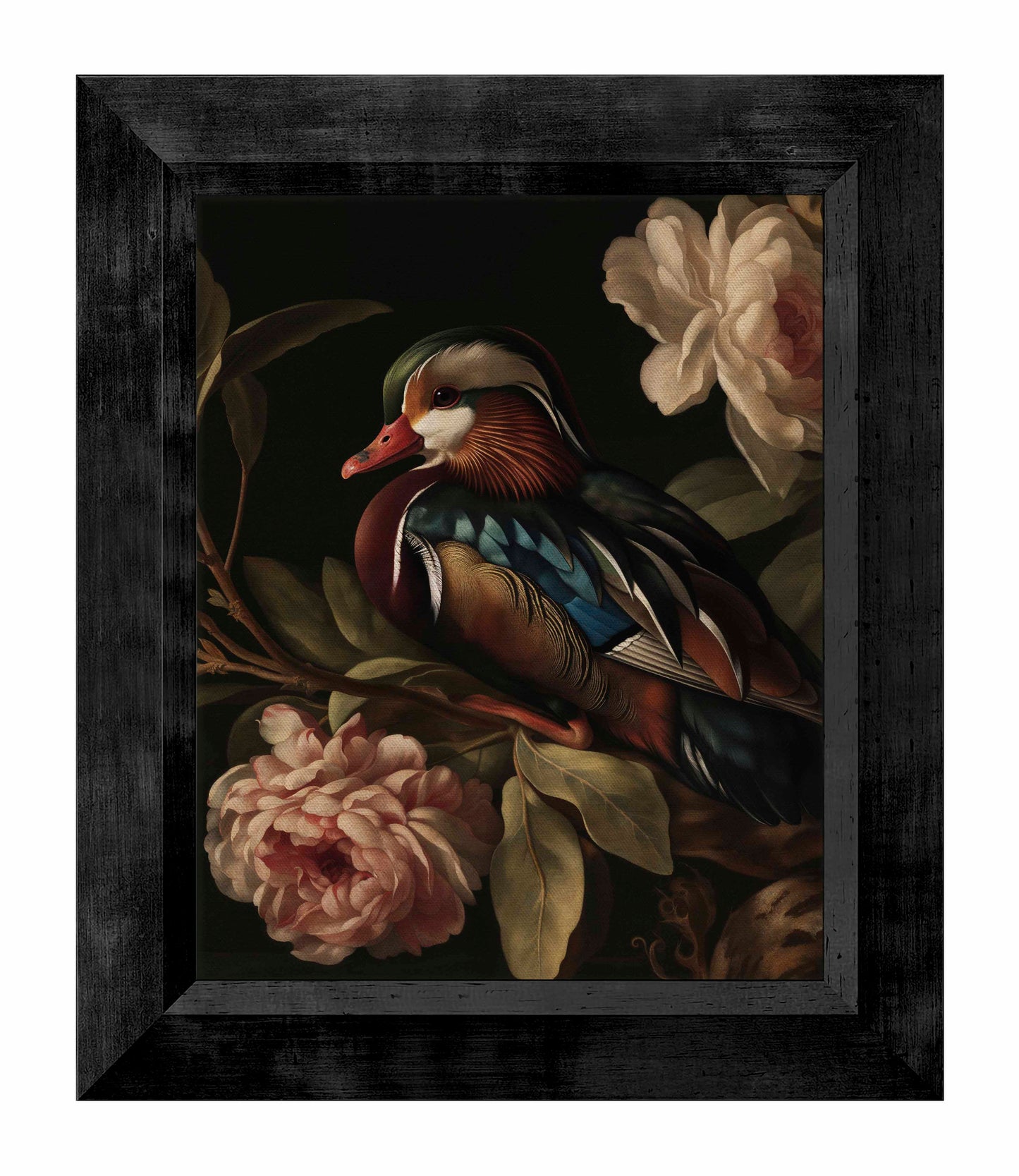 Opulent Harmony - Wood Duck with Blossoms - Limited Edition Canvas