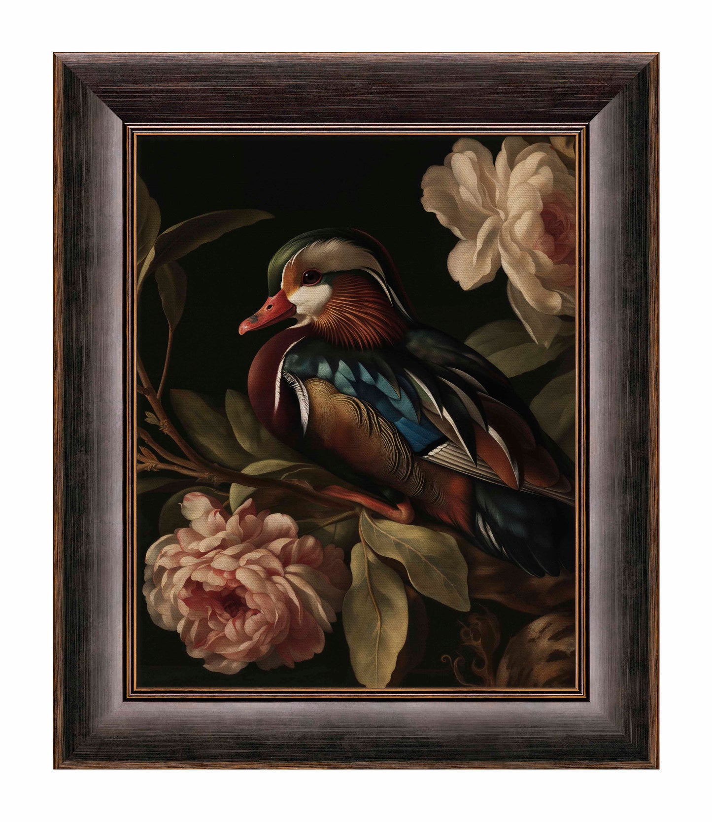 Opulent Harmony - Wood Duck with Blossoms - Limited Edition Canvas