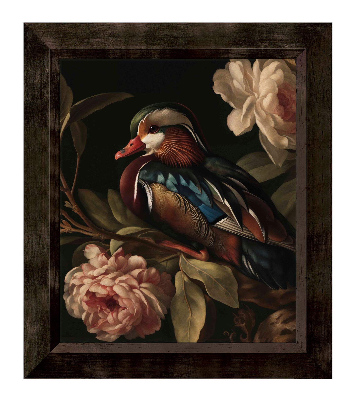 Opulent Harmony - Wood Duck with Blossoms - Limited Edition Canvas