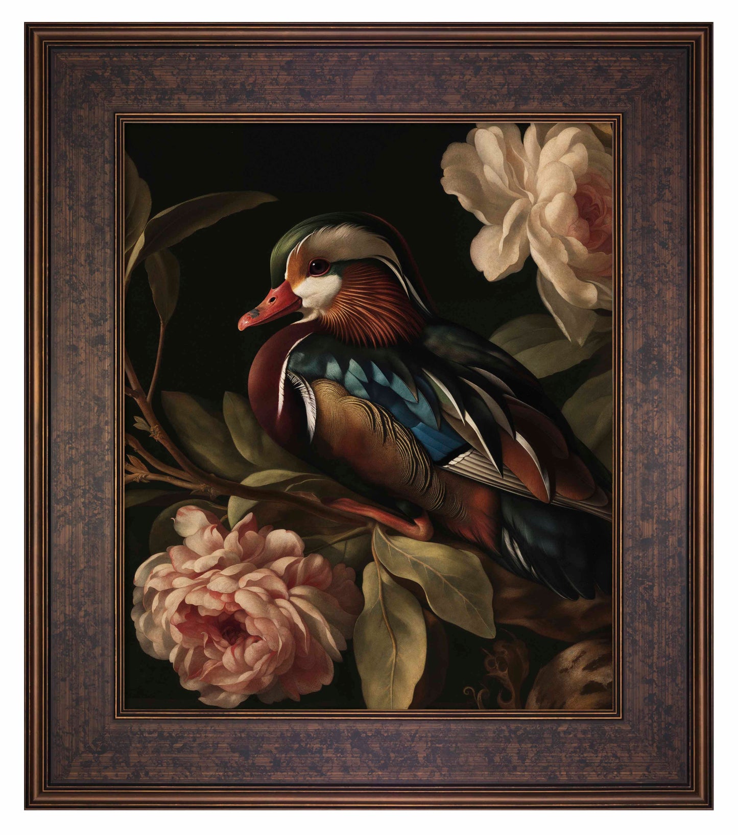 Opulent Harmony - Wood Duck with Blossoms - Limited Edition Canvas