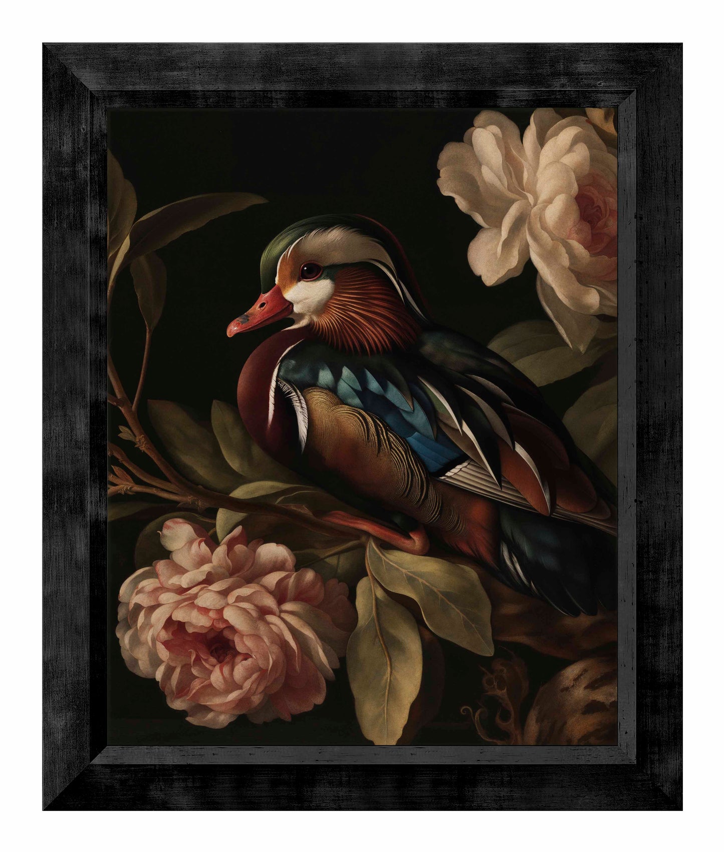 Opulent Harmony - Wood Duck with Blossoms - Limited Edition Canvas