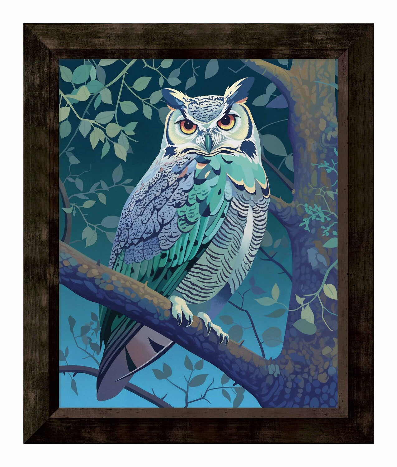 Enchanted Vigil - Owl in Twilight Canopy - Limited Edition Canvas