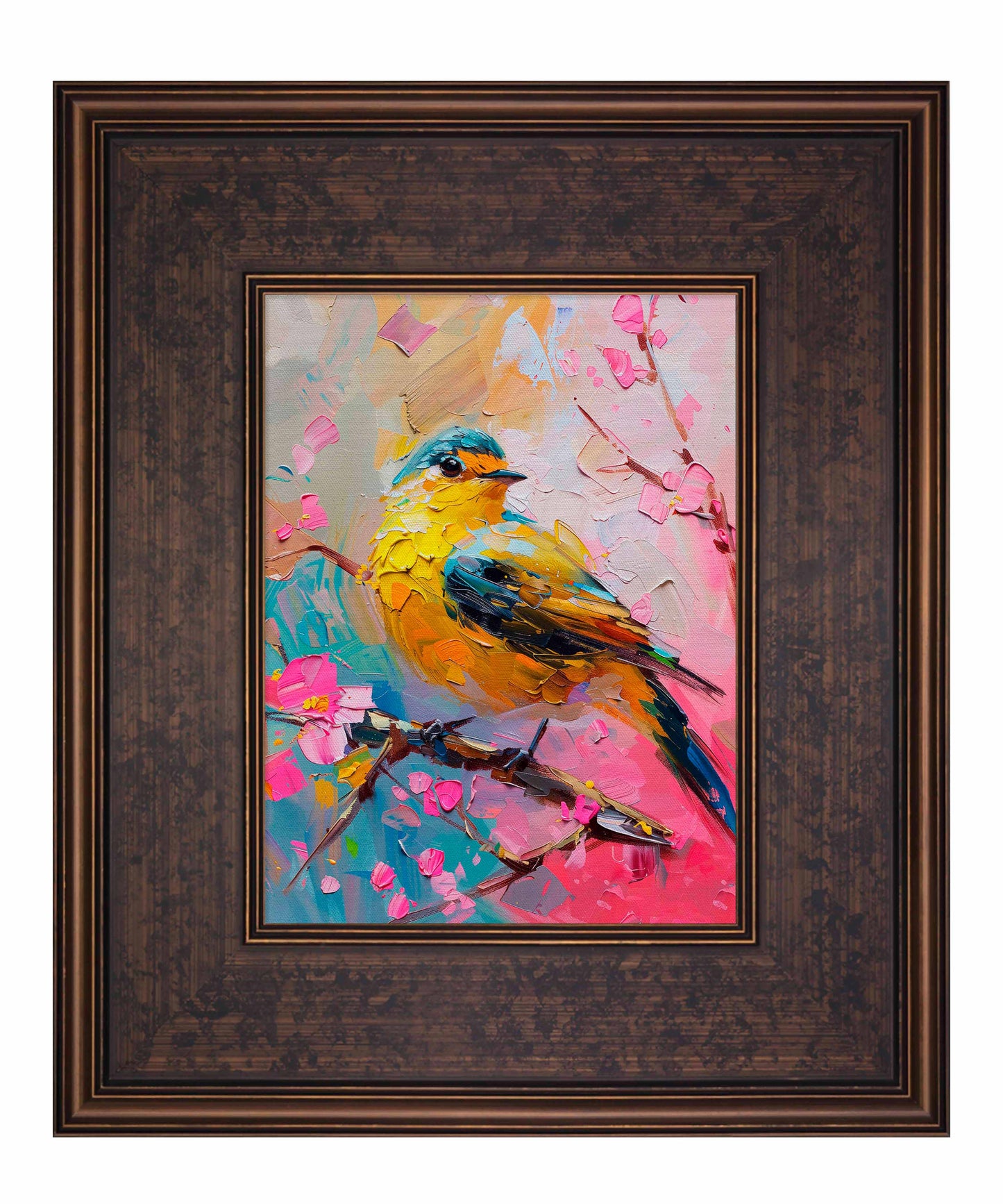 Radiant Serenade - Warbler in Bloom - Limited Edition Canvas