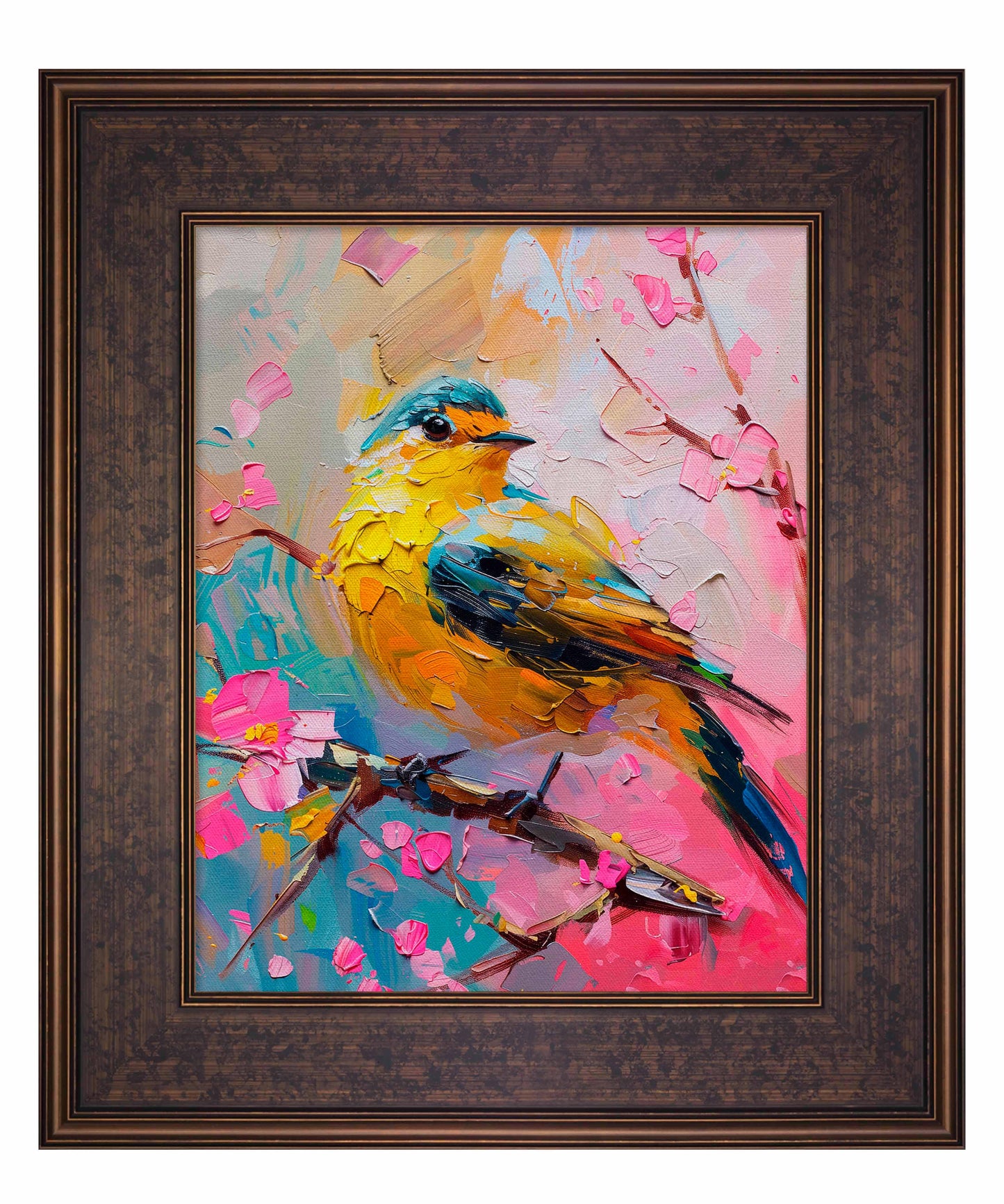 Radiant Serenade - Warbler in Bloom - Limited Edition Canvas