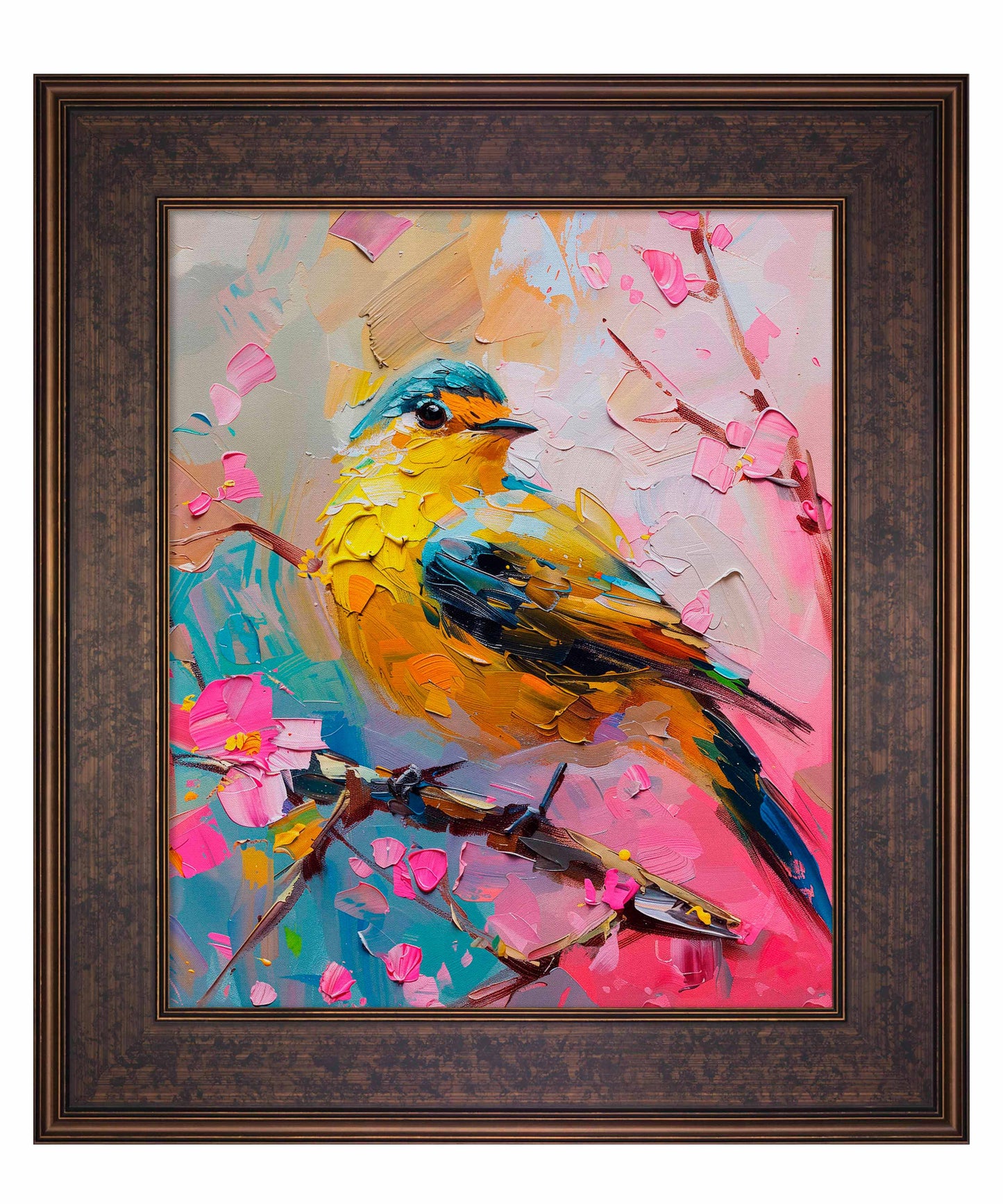 Radiant Serenade - Warbler in Bloom - Limited Edition Canvas