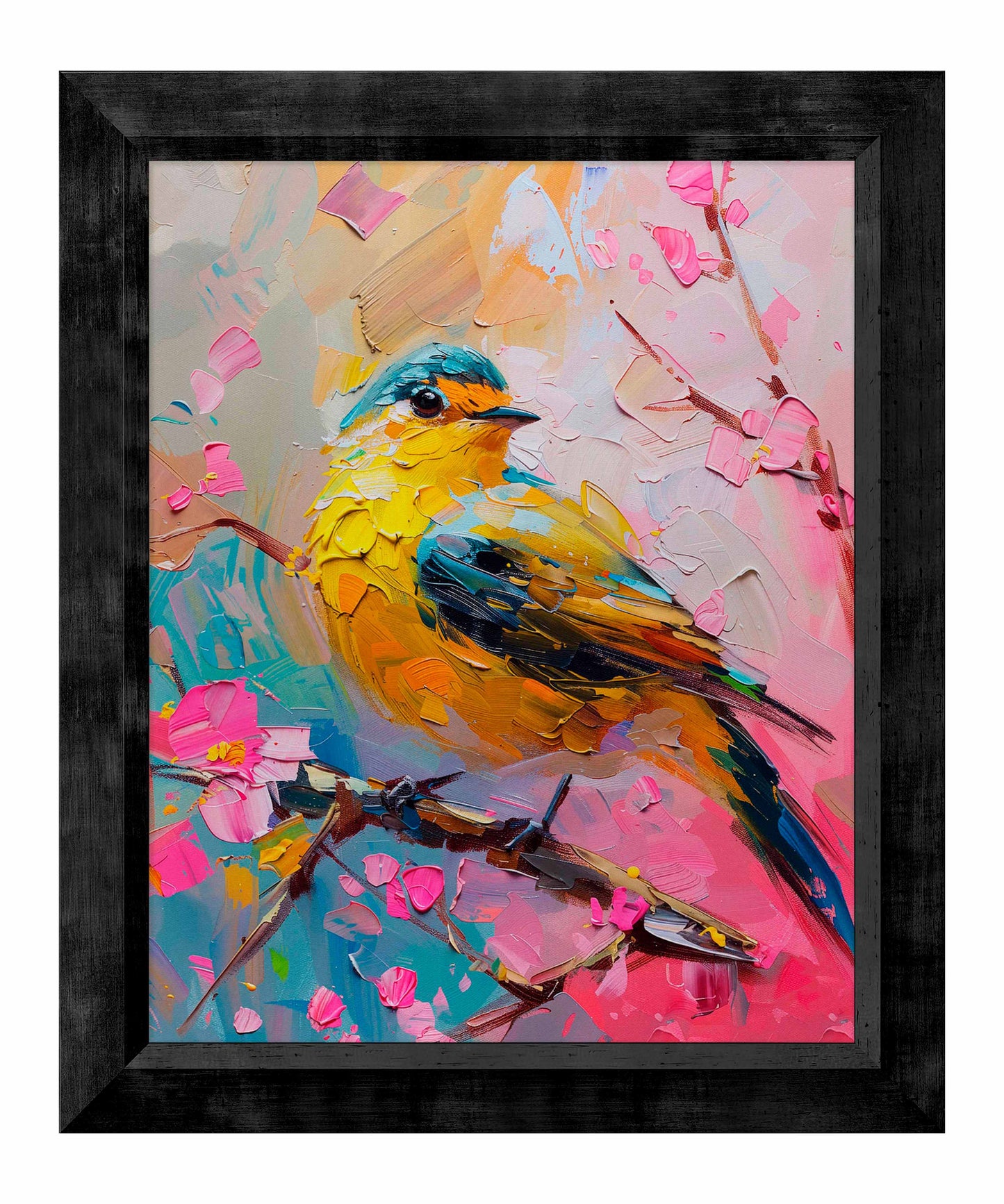 Radiant Serenade - Warbler in Bloom - Limited Edition Canvas