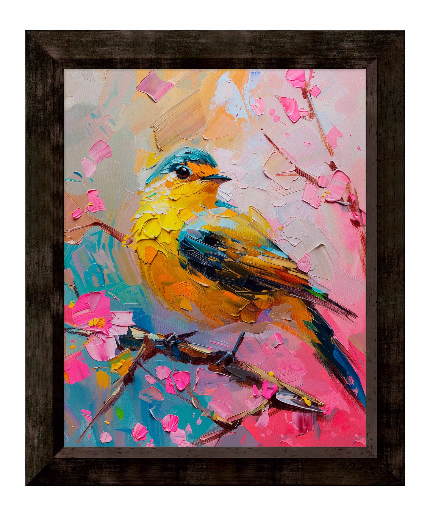 Radiant Serenade - Warbler in Bloom - Limited Edition Canvas