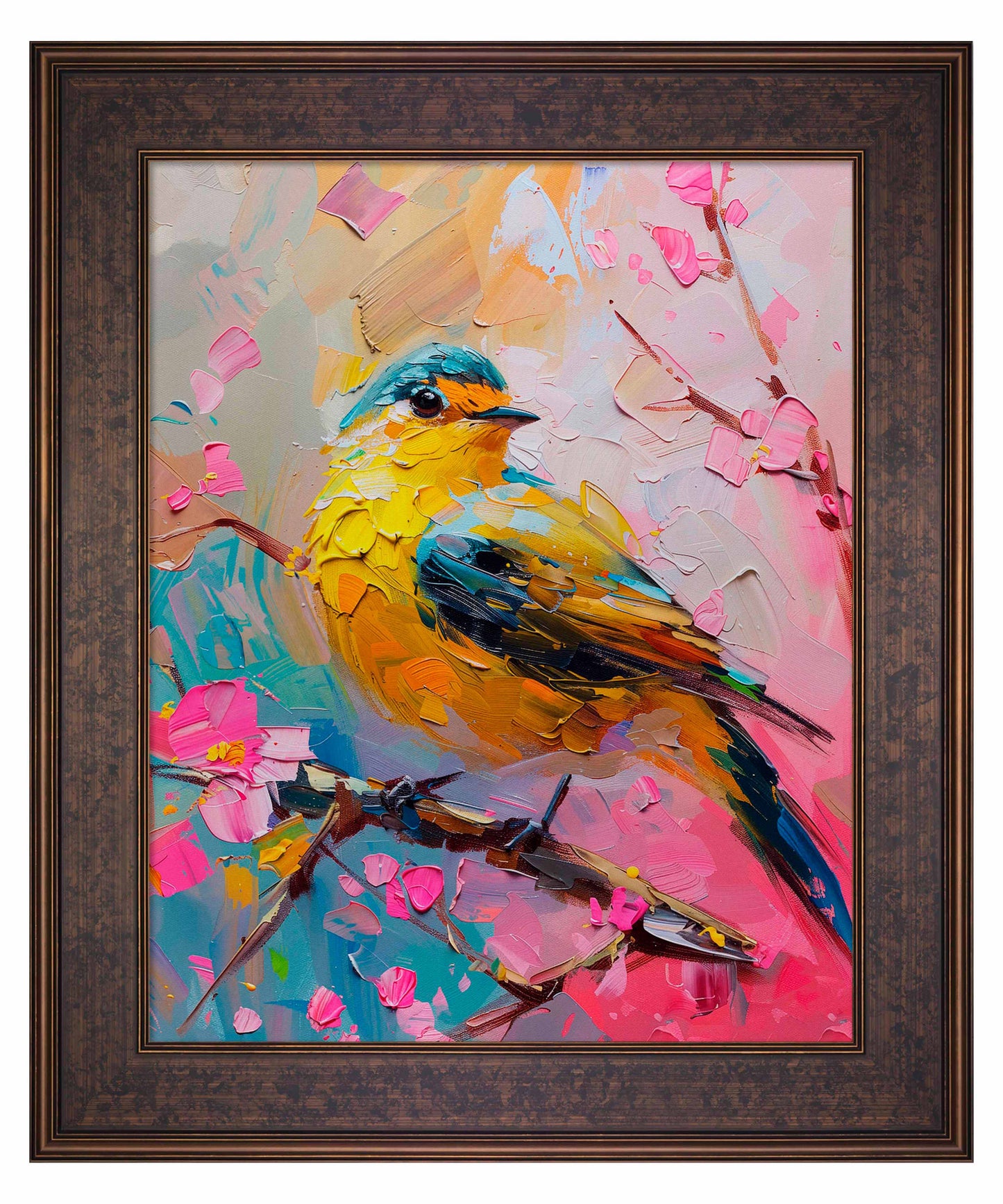 Radiant Serenade - Warbler in Bloom - Limited Edition Canvas