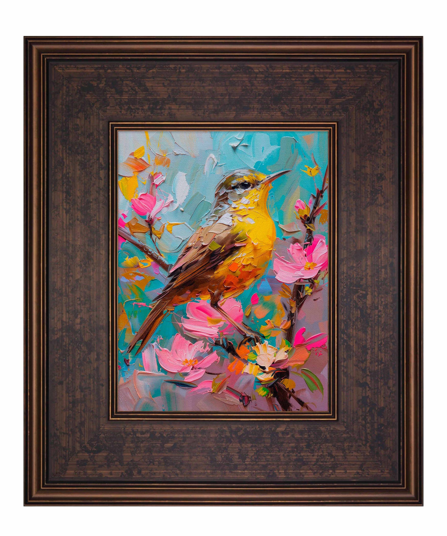 Spring Symphony - Warbler Among Blossoms - Limited Edition Canvas