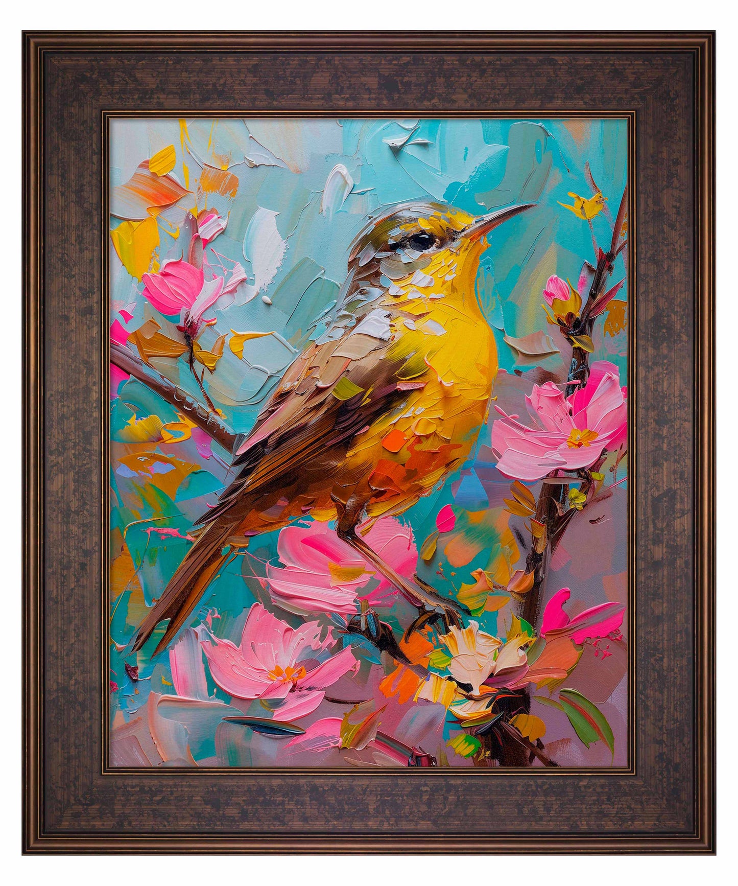 Spring Symphony - Warbler Among Blossoms - Limited Edition Canvas