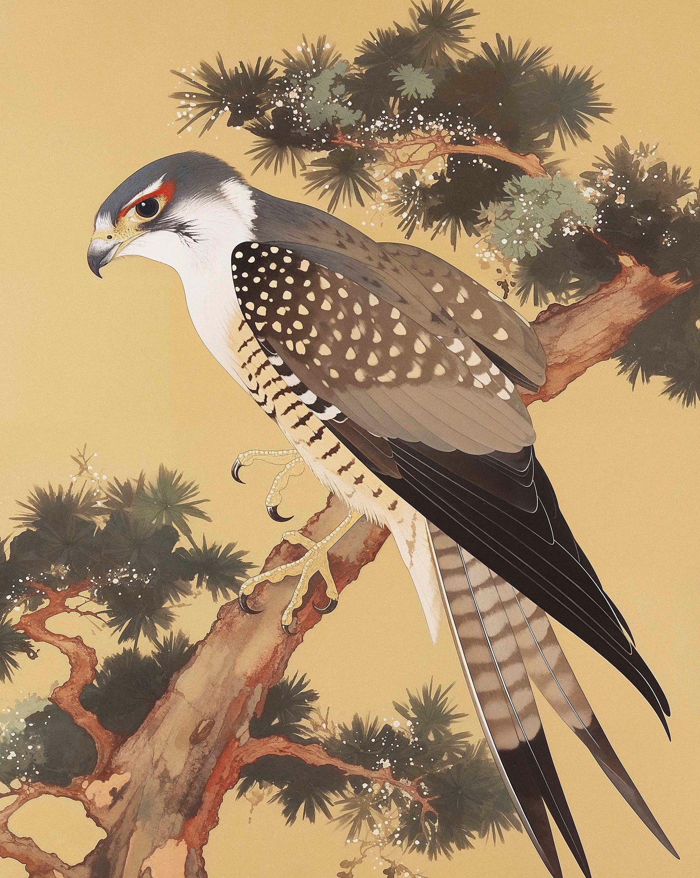Graceful Sentinel - Falcon in Pine Grove - Limited Edition Canvas