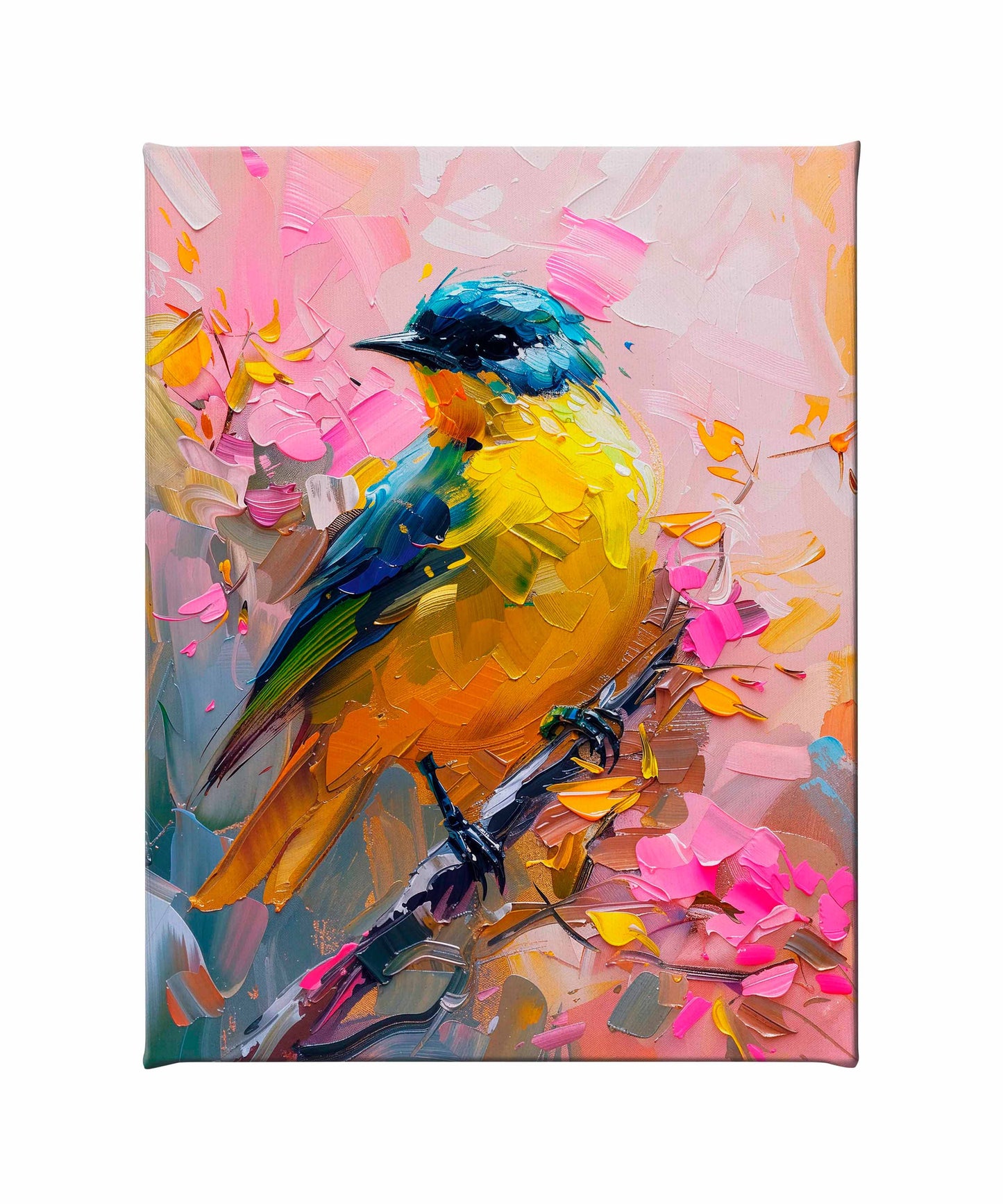 Vibrant Harmony - Songbird in Bloom - Gallery Wrapped Canvas