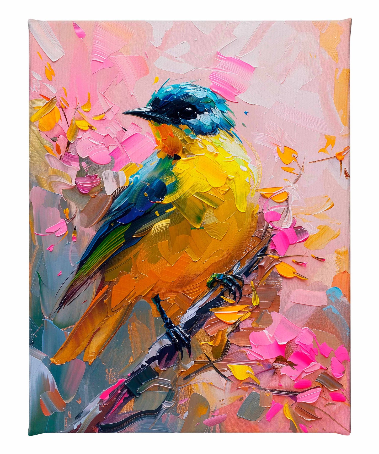 Vibrant Harmony - Songbird in Bloom - Gallery Wrapped Canvas