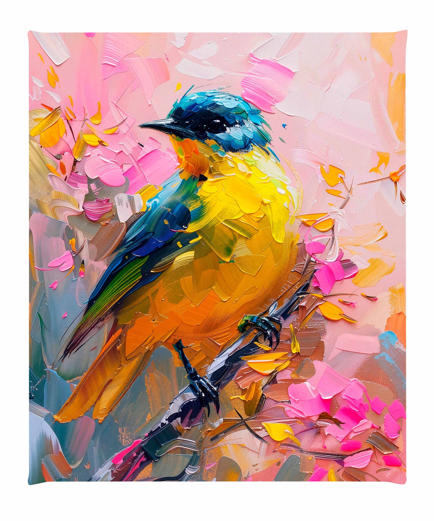 Vibrant Harmony - Songbird in Bloom - Gallery Wrapped Canvas