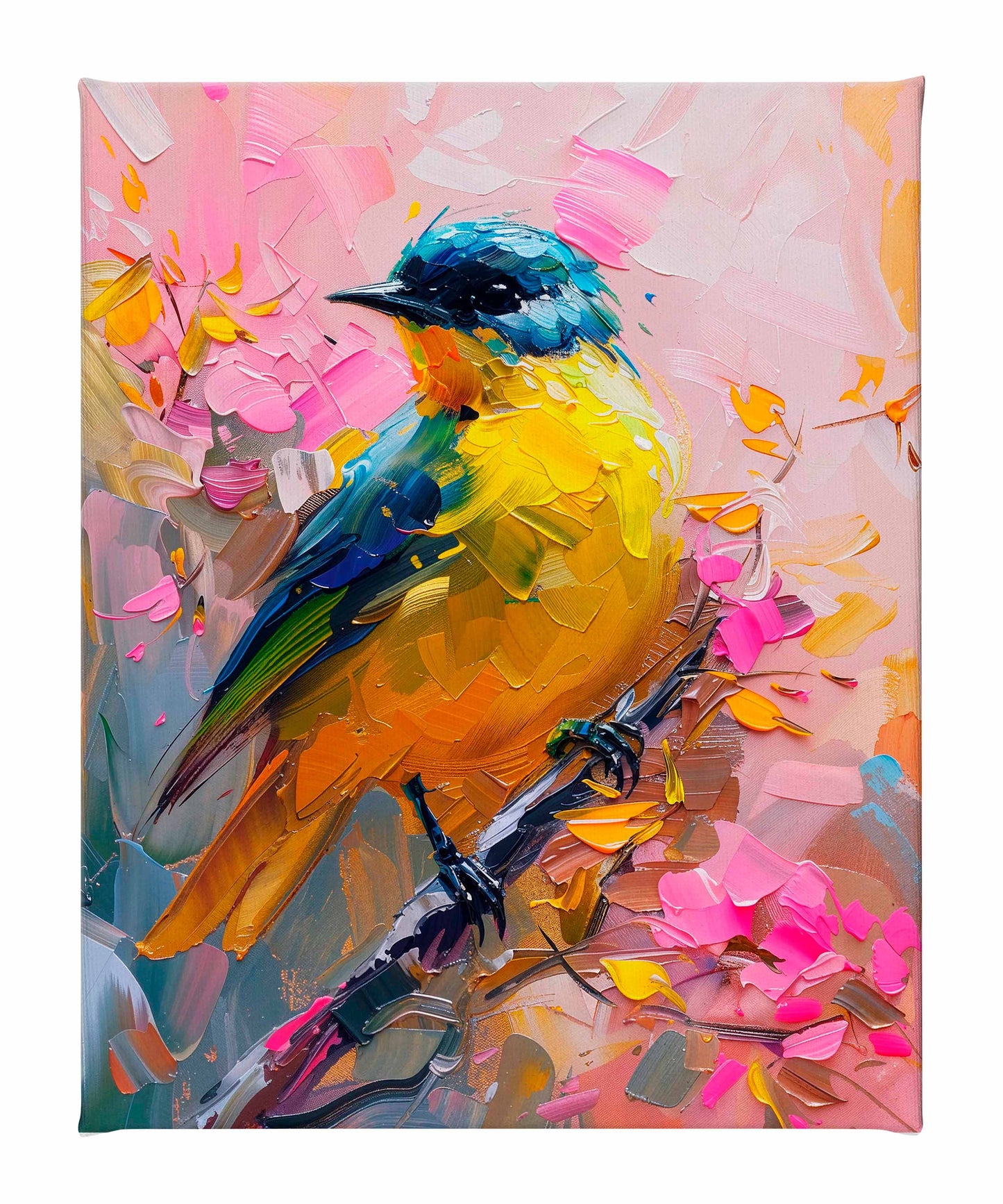Vibrant Harmony - Songbird in Bloom - Gallery Wrapped Canvas
