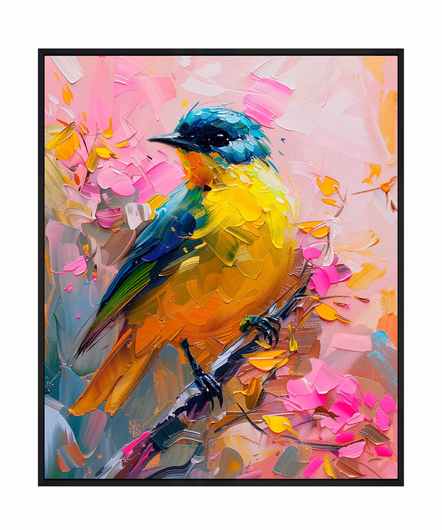 Vibrant Harmony - Songbird in Bloom - Gallery Wrapped Canvas