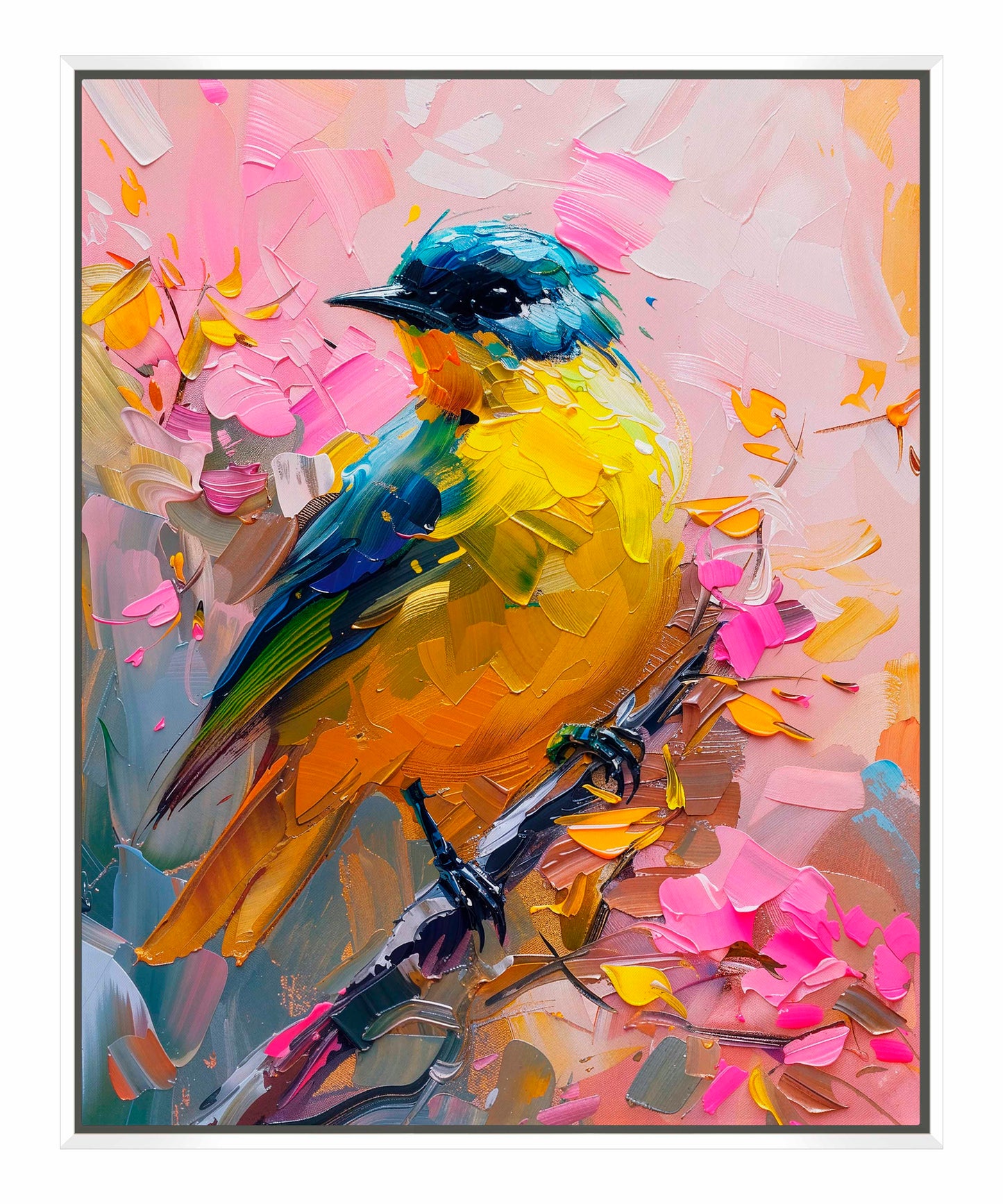 Vibrant Harmony - Songbird in Bloom - Gallery Wrapped Canvas