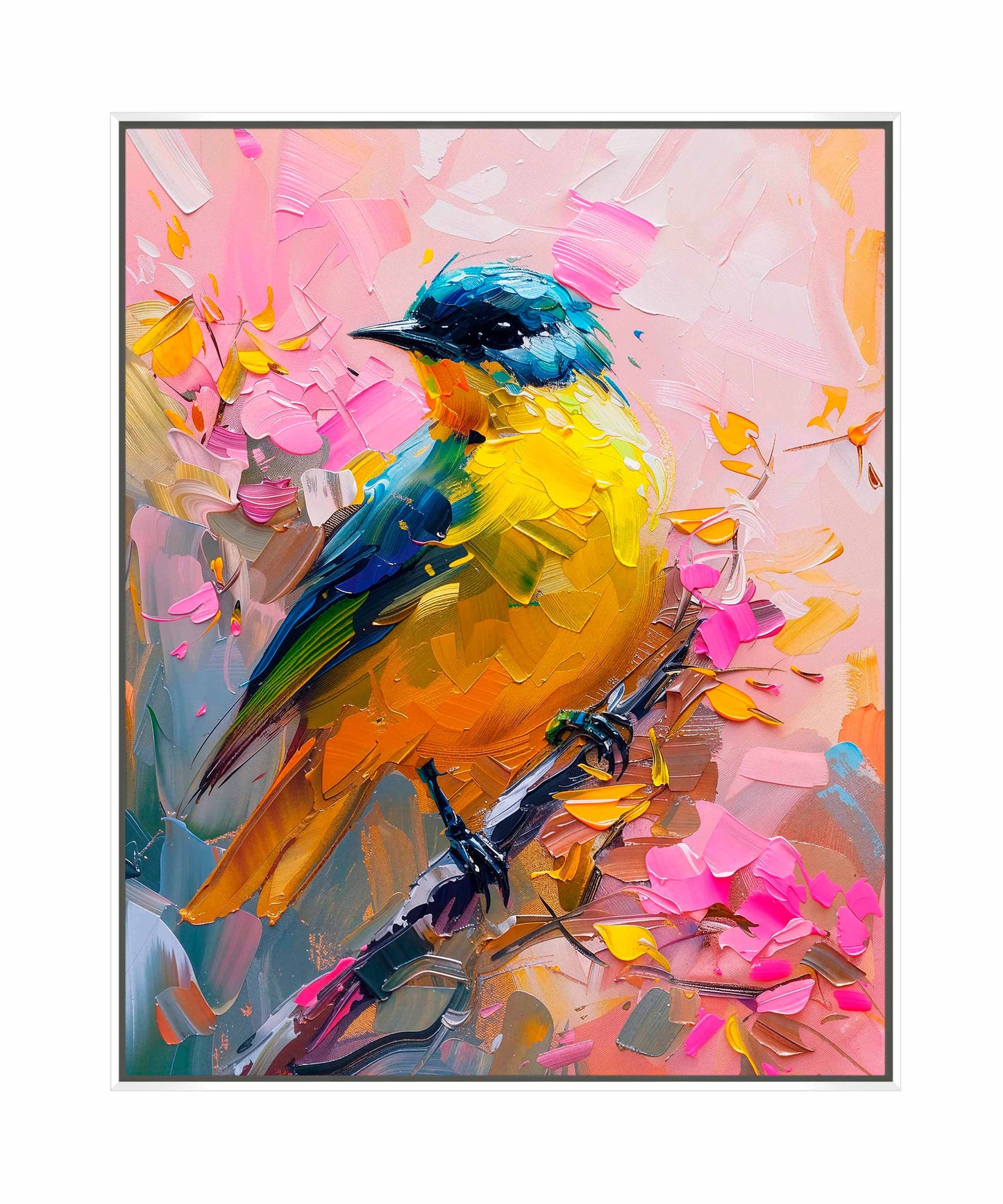 Vibrant Harmony - Songbird in Bloom - Gallery Wrapped Canvas