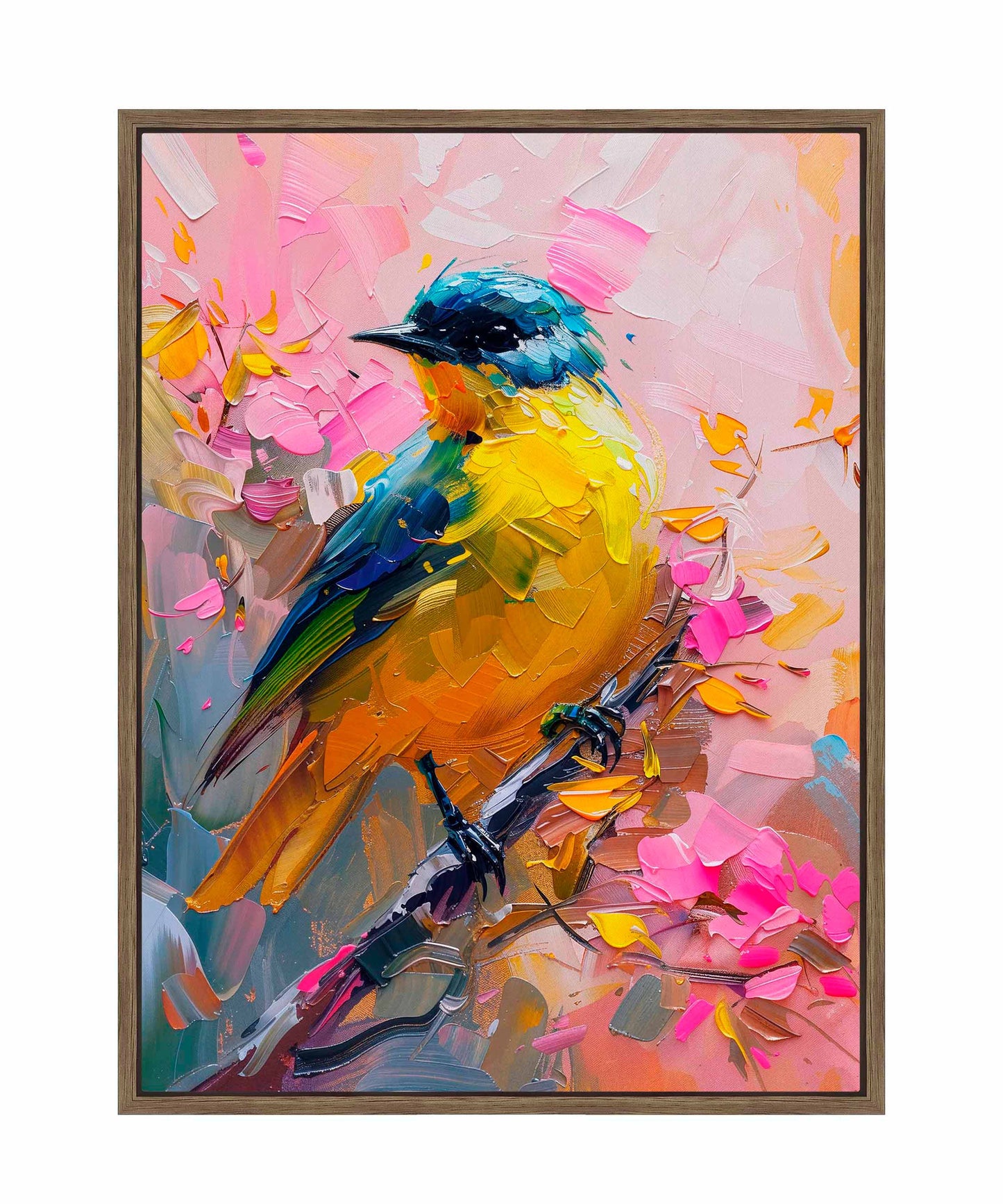 Vibrant Harmony - Songbird in Bloom - Gallery Wrapped Canvas