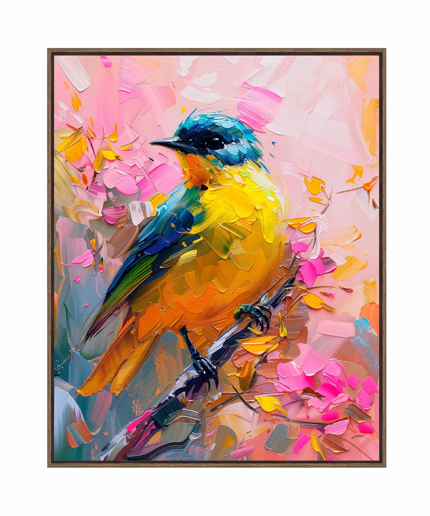 Vibrant Harmony - Songbird in Bloom - Gallery Wrapped Canvas
