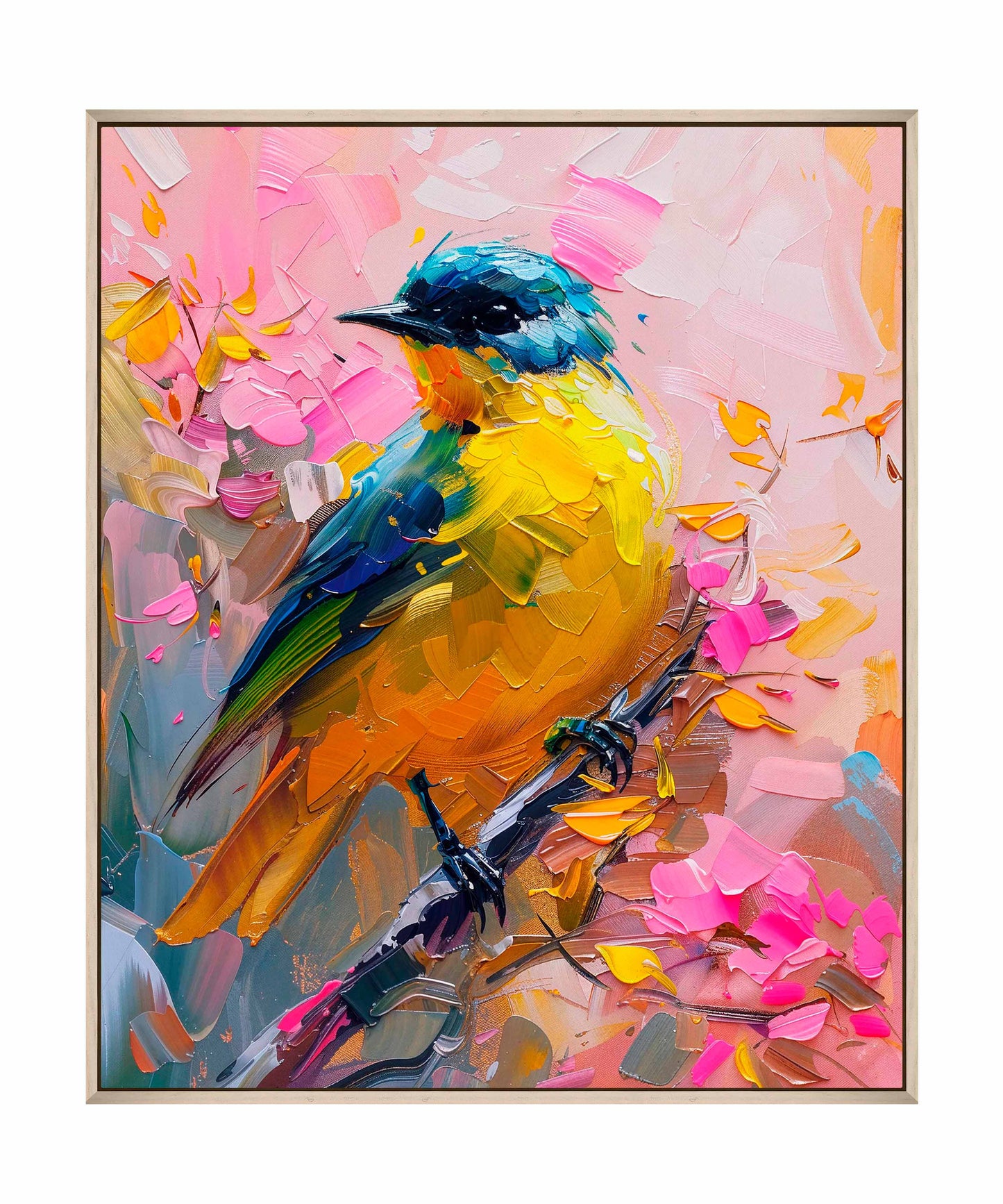 Vibrant Harmony - Songbird in Bloom - Gallery Wrapped Canvas