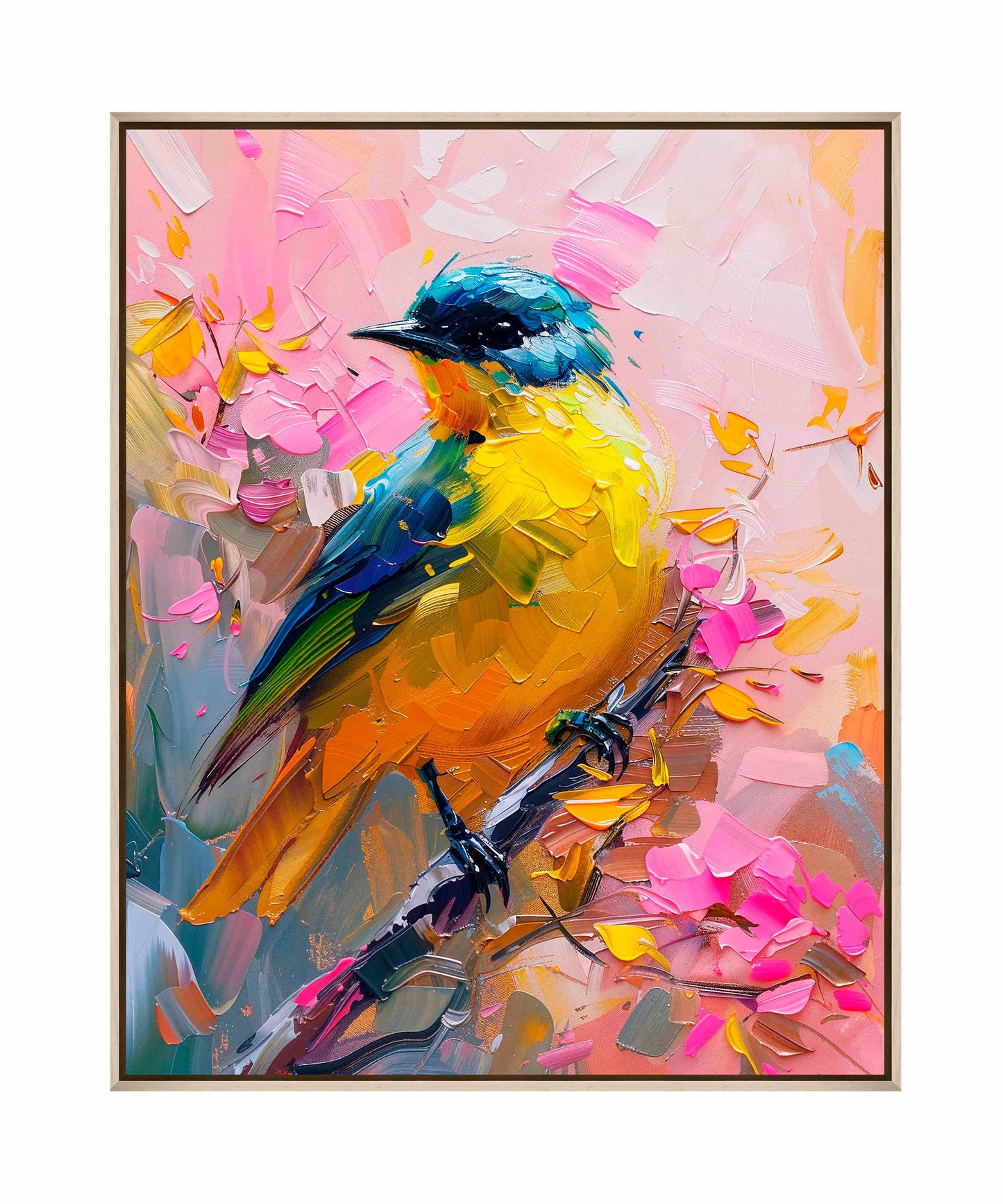 Vibrant Harmony - Songbird in Bloom - Gallery Wrapped Canvas