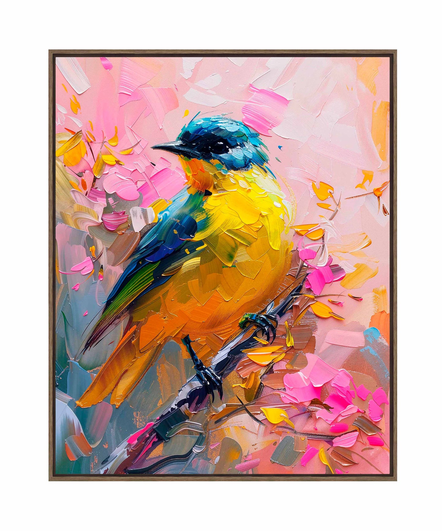 Vibrant Harmony - Songbird in Bloom - Gallery Wrapped Canvas